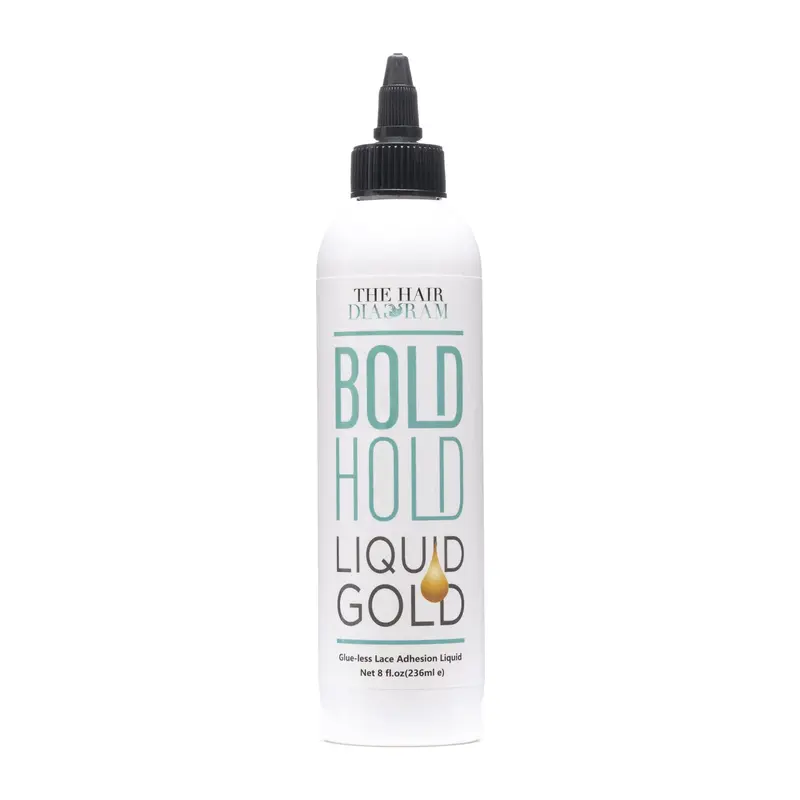 The Hair Diagram Bold Hold Liquid Gold – Gel sans colle pour dentelle frontale, tenue temporaire – 8 oz