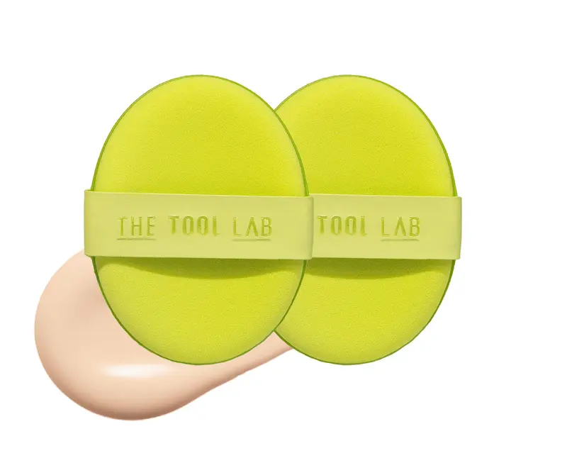 THE TOOL LAB Happyrim Aqua Puff – Éponge Rubycell pour fond de teint hydratant (2,9 pouces, forme ovale)