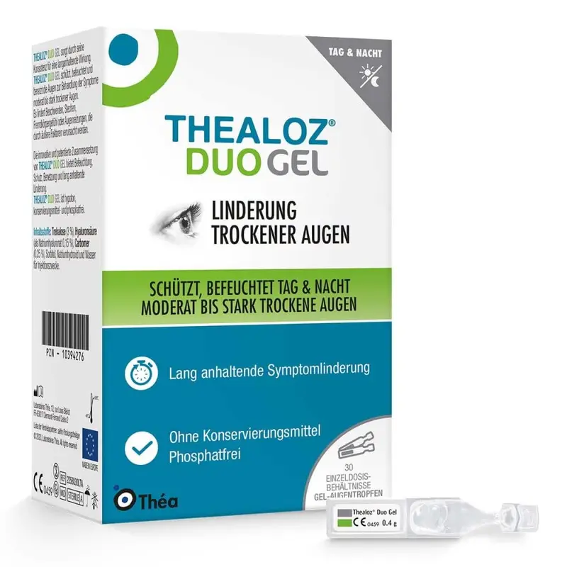 Thealoz Duo Gel – Hydratation et Protection des Yeux Secs, 30 Pipettes à Dose Unique