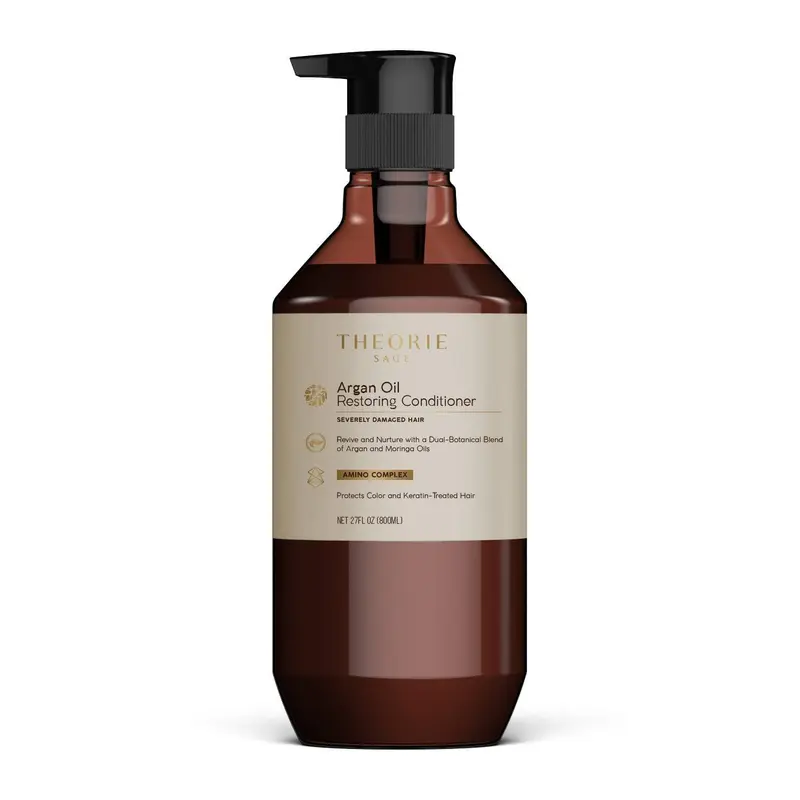 Theorie Huile d'Argan – Conditionneur Rénovateur Ultime, Sans Sulfates, Compatible Colorés et Kératine – 800 mL