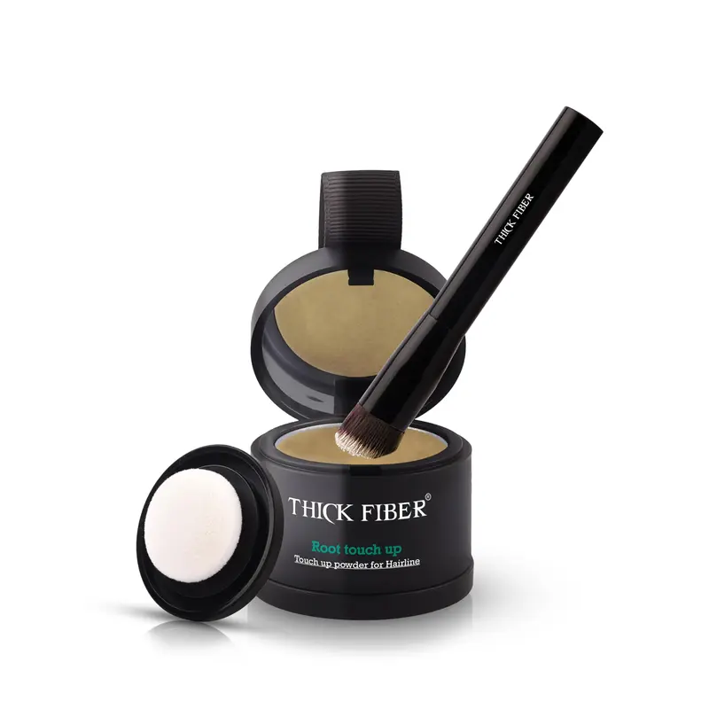 THICK FIBER Poudre Correctrice Racines pour Femmes - Blond, Résistante à l'eau et à la transpiration, Kit avec Pinceau