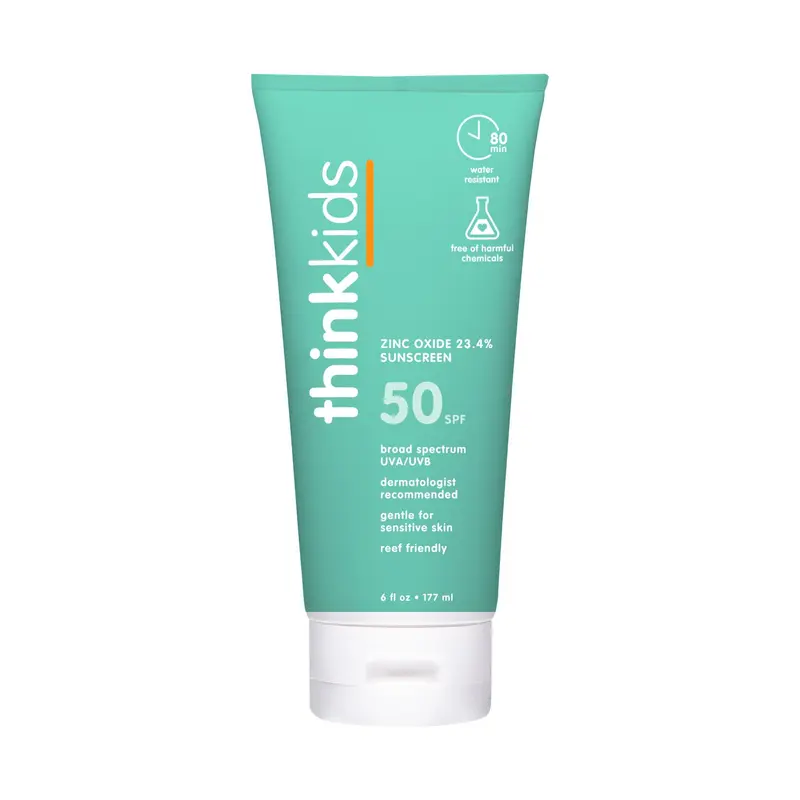 Thinkkids SPF 50+ Solaire Minéral Enfants – 6 oz | Protection Douce et Respectueuse des Récifs