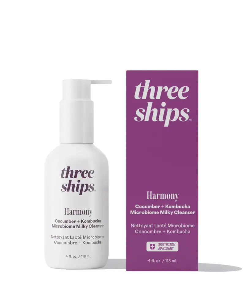 Three Ships Harmonie - Nettoyant équilibrant le microbiome au concombre et kombucha | Soin visage hydratant