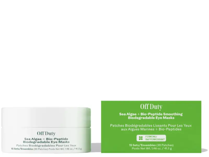 Three Ships – Masques contour des yeux biodégradables OffDuty Sea Algae + Bio-Peptide | Raffermissent et lisent le regard | Sans cruauté, végan, sans parabènes, peau sensible | 30 ensembles | 88 ml