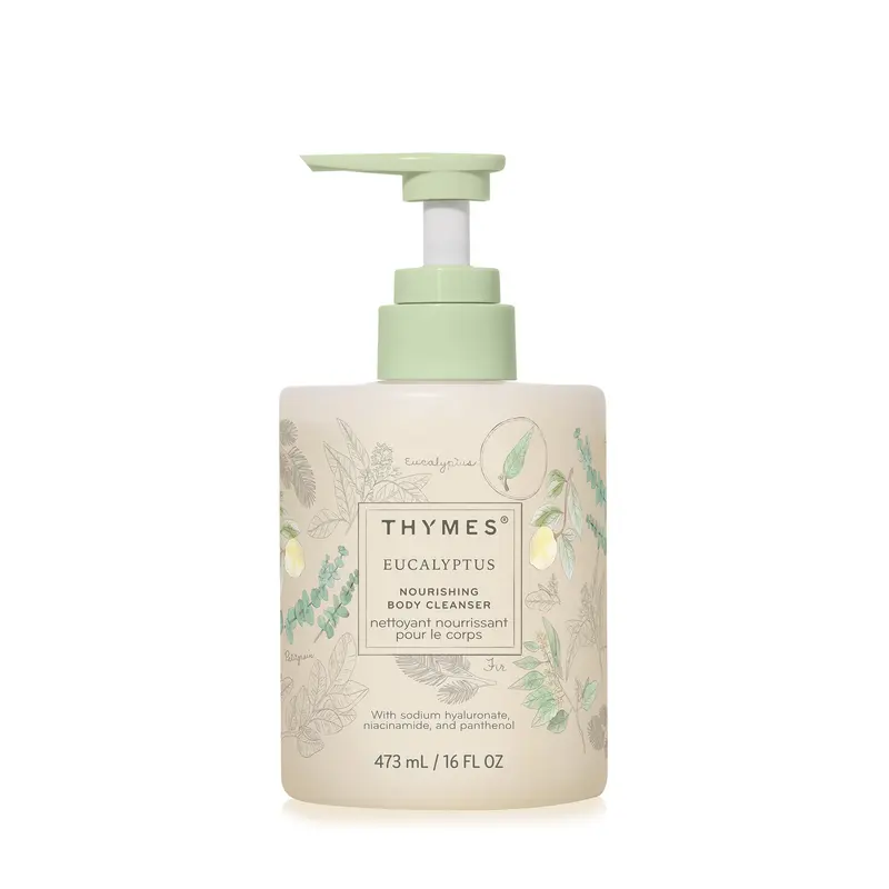 Thymes Nourishing Body Cleanser — Gel Douche Hydratant 471 ml avec Pompe – Eucalyptus, Citron et Sapin