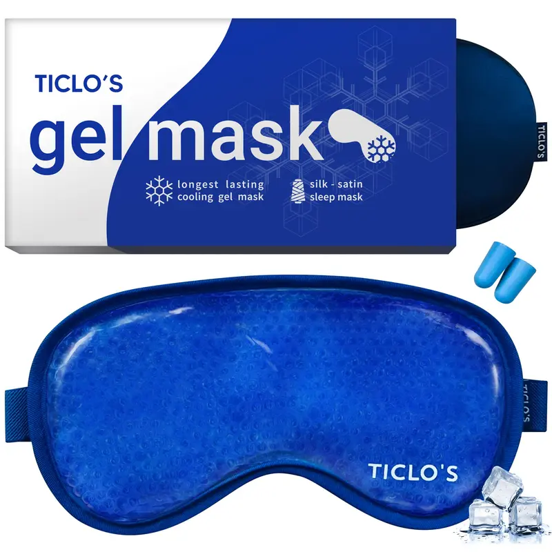 TICLO'S Masque Yeux Refroidissant – Gel pour Yeux Bouffis et Cernes, Boîte Cadeau Ready