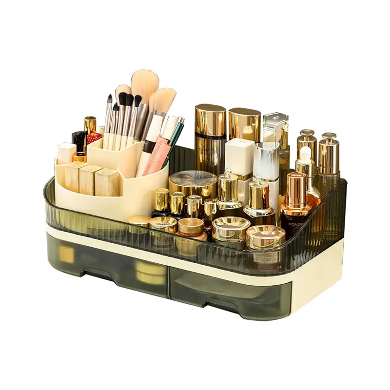 Tidyladyo Organisateur Maquillage à Double Tiroirs — Grande Capacité pour Vanity et Salle de Bain