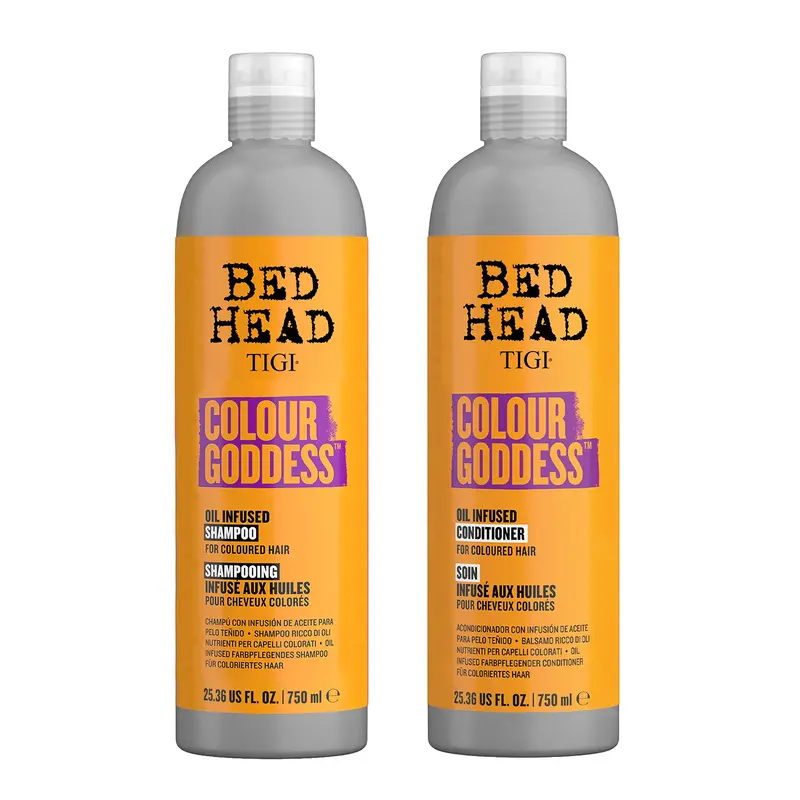 TIGI Bed Head Déesse des Couleurs – Ensemble Shampooing et Après‑Shampooing Hydratants pour Cheveux Teints, Huiles Amande Douce et Coco, 2×750 ml
