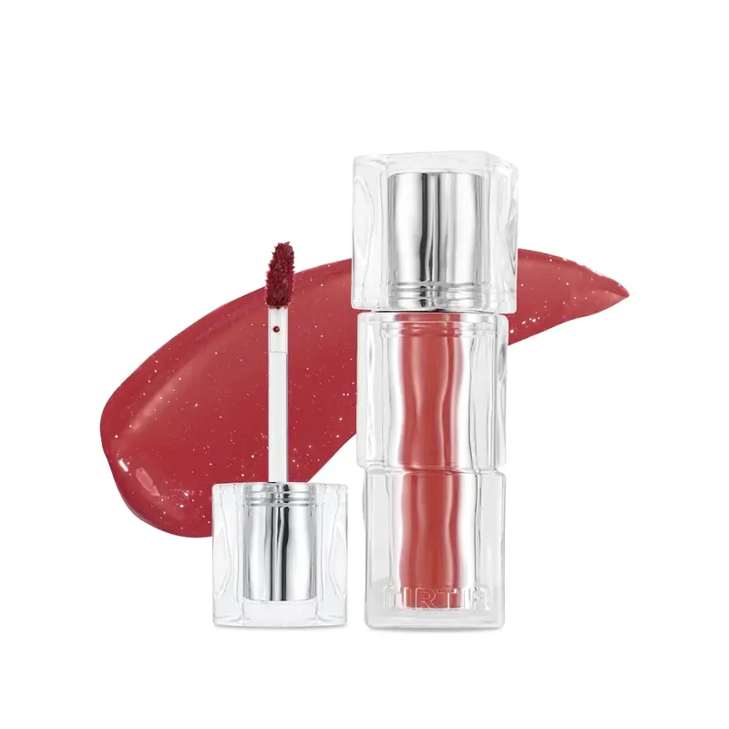 TIRTIR Waterism Gloss à Lèvres Tinté #08 Citrouille Estivale – Fini brillant, 12H, sans collant, multiusage lèvres et joues, mini format 0,06 oz
