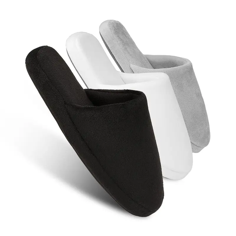 Tlizzz7 – 3 paires chaussons spa luxe en coton mémoire, antidérapants et lavables