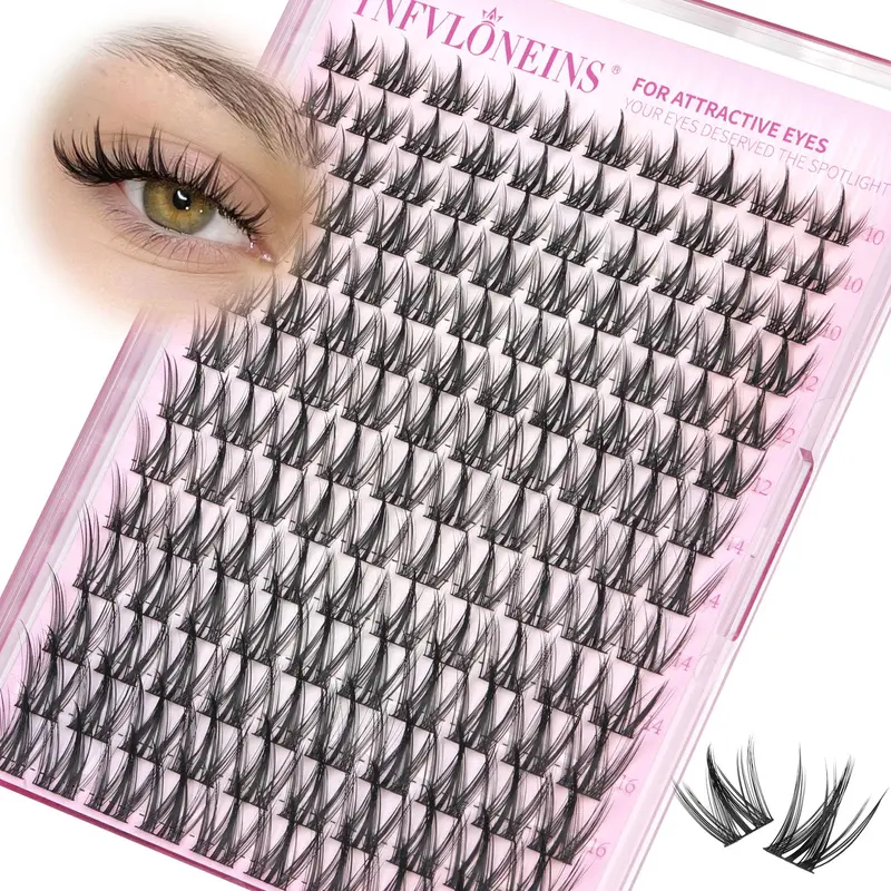TNFVLONEINS Cils en grappes Manga — Extensions à effet aérien CC Bouclé