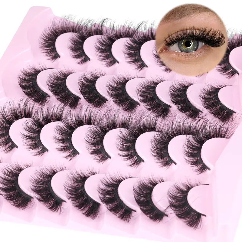 TNFVLONEINS Cils Visons – Regard Œil-Renard, Effet 6D, 14 Paires