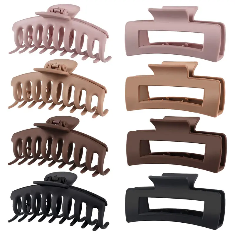 TOCESS Pinces à Cheveux Géantes 4,33 pouces – Neutres et Matte (8 pièces)