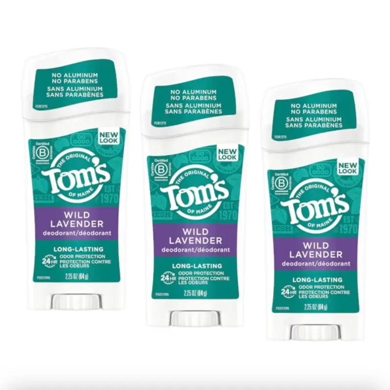 Tom's of Maine Déodorant Naturel Sans Aluminium pour Femmes – Lavande Sauvage, Lot de 3
