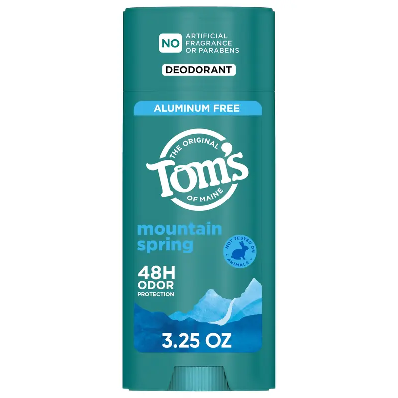 Tom’s of Maine Mountain Spring Déodorant Naturel — Sans Aluminium, 48 h de Protection, 92 g