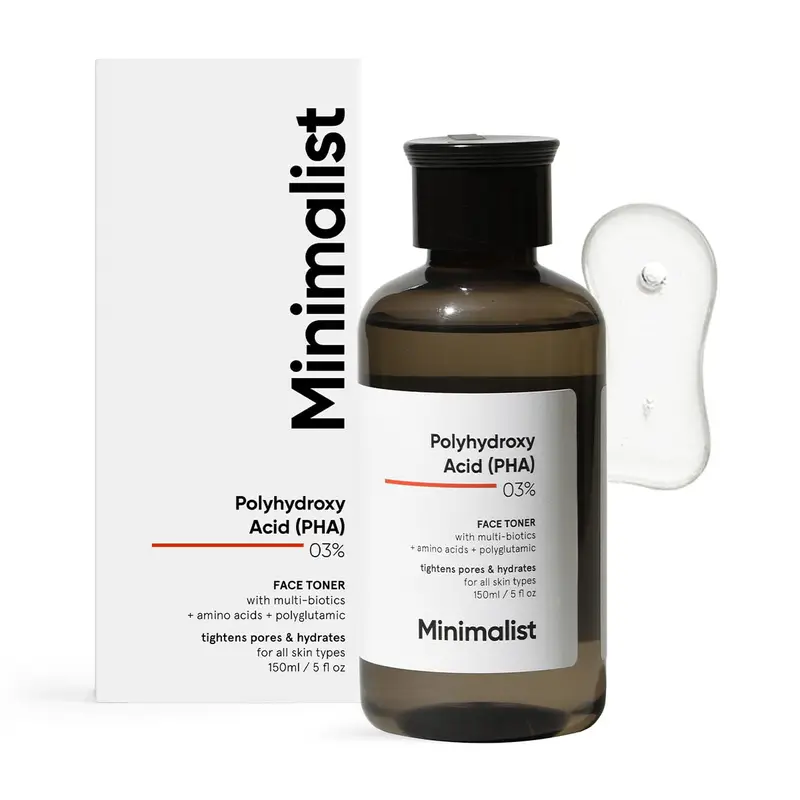 Tonique Minimalist 3% PHA sans alcool – Exfoliation douce et hydratation, pH équilibré | 150 ml