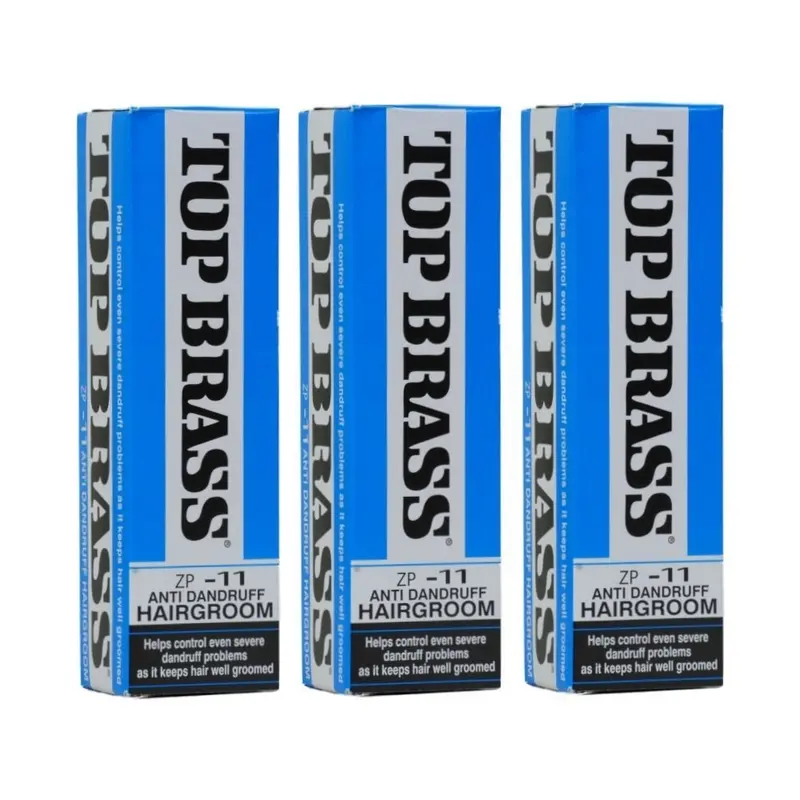 Top Brass Crème Anti-Pellicules – Pour Hommes et Femmes, Beurre Beeswax & Candelilla, Non Gras – Pack de 3
