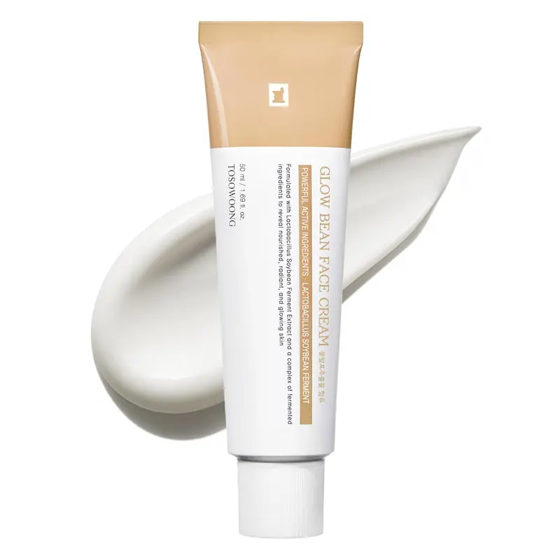 TOSOWOONG Glow Bean Crème Visage – Extrait de soja fermenté 63 844 ppm – Hydratation et Éclat K-Beauty 50 ml