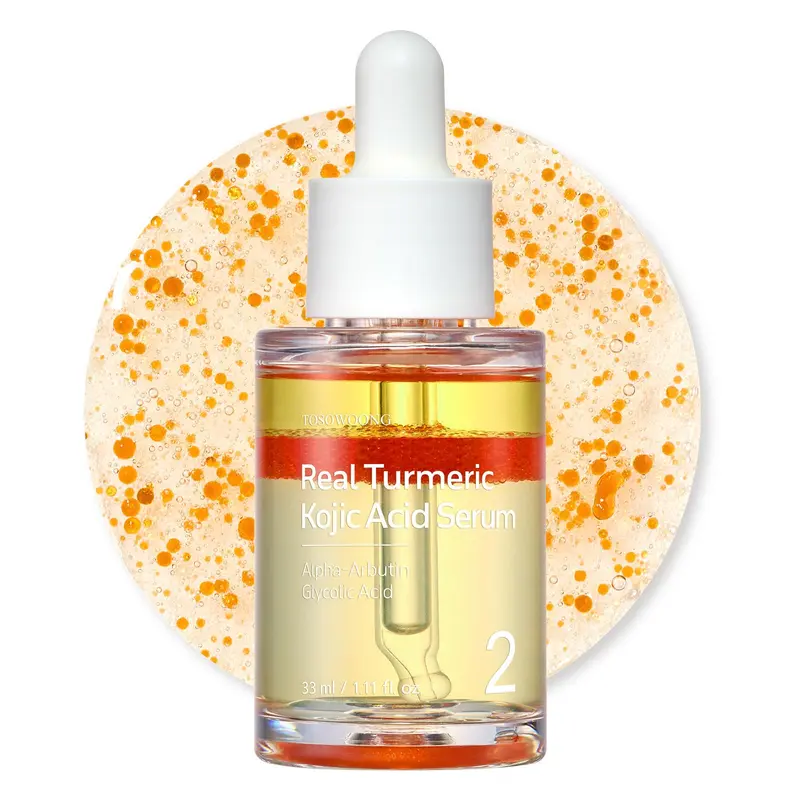 TOSOWOONG Real Turmeric Kojic Acid Serum – Sérum éclaircissant au curcuma et acide kojique, 33 ml
