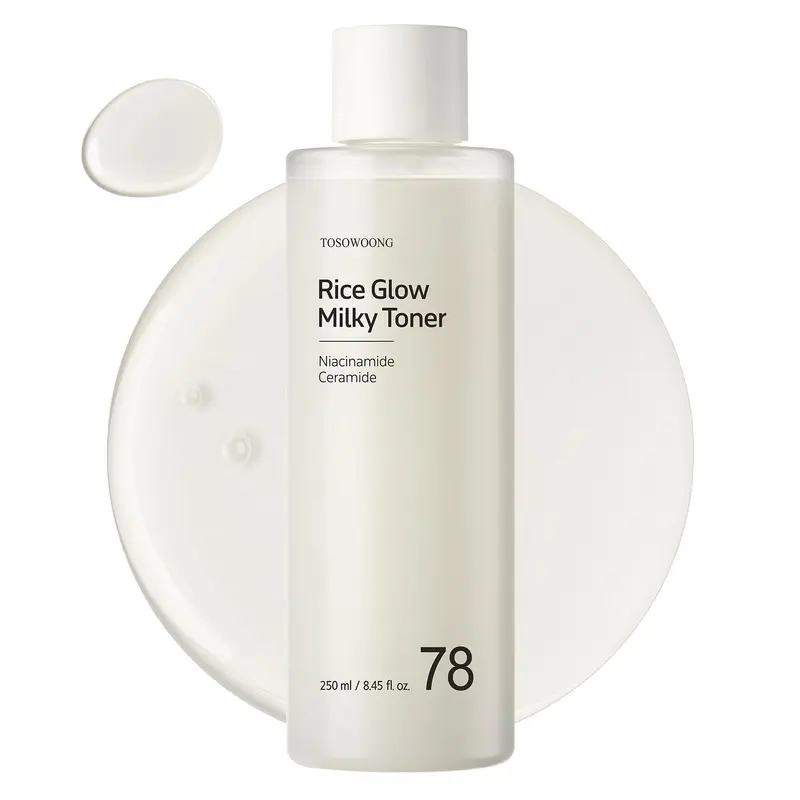 TOSOWOONG Rice Glow Toner Lacté – Hydratation intense et éclat Glass Skin, 250 ml, sans parfum