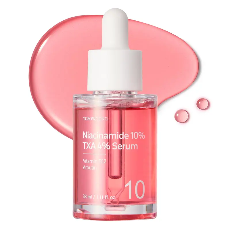 TOSOWOONG Sérum Niacinamide 10% + Acide tranexamique 4% + Arbutine 2% — Hyaluronique, Teint clair, Peau effet verre, 33 ml