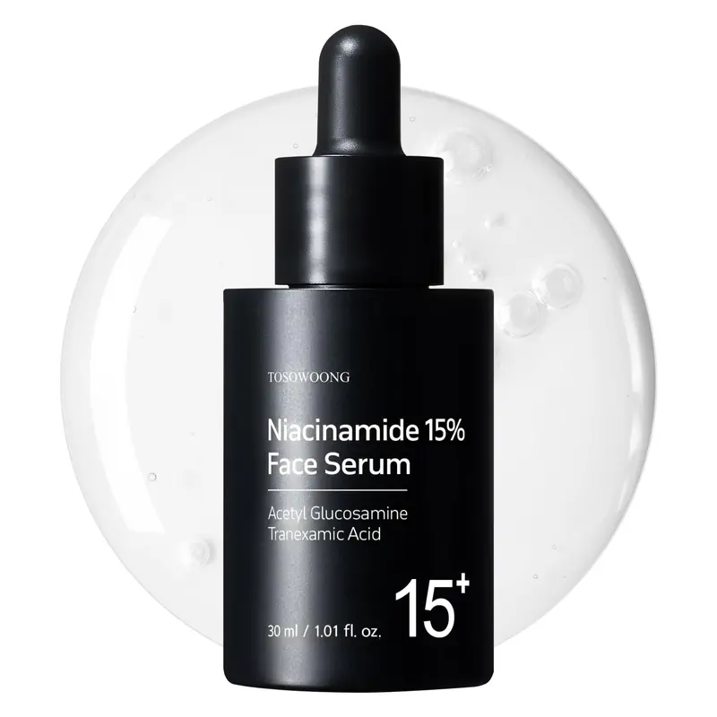 TOSOWOONG Sérum Niacinamide 15% – 30 ml, Teint uniforme, Pores resserrés, Éclat naturel