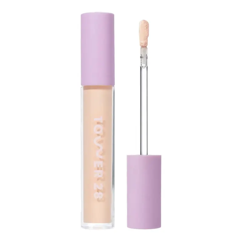 Tower 28 Correcteur‑Sérum Hydratant – Couvrance Moyenne à Pleine + Éclaircissant Cernes – Acide Hyaluronique + Centella, Teinte 4.0 clair/moyen froid (0,22 oz / 6,5 ml)