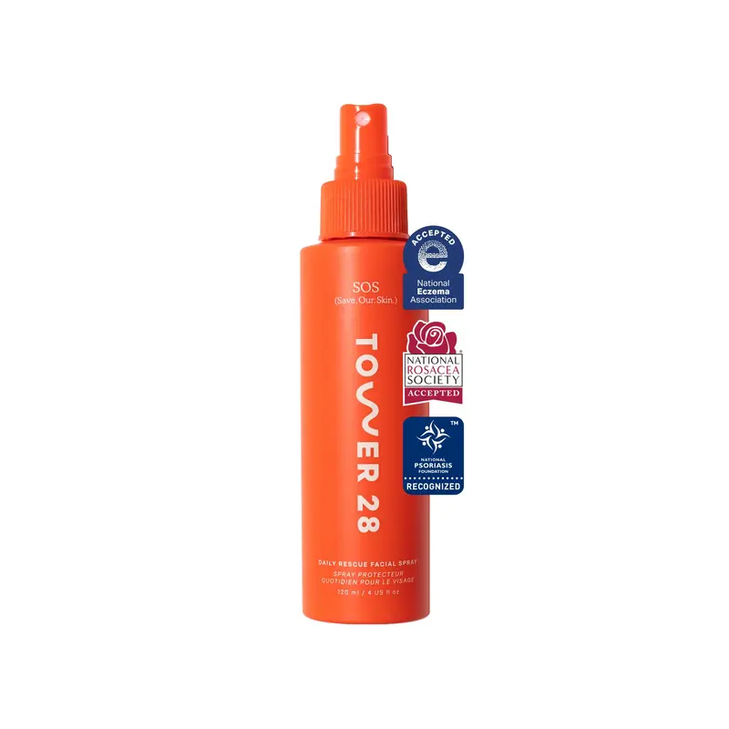 Tower 28 SOS Daily Rescue Brume Visage – Acide Hypochloreux, apaise rougeurs et irritations (4 oz)