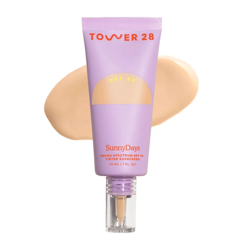 Tower 28 SunnyDays SPF30 — Crème teintée minérale 2-en-1 (fond de teint + protection solaire) Teinte Melrose 15, 1 oz
