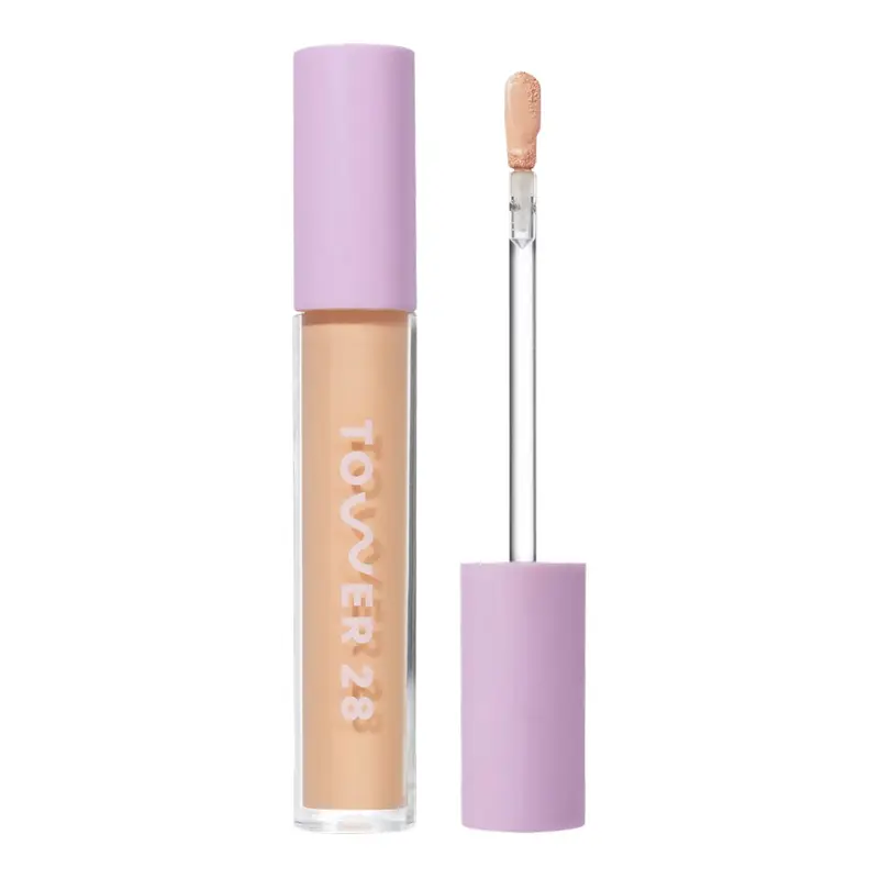 Tower 28 Swipe Serum Concealer – Hydratant, couvrance moyenne à complète; hyaluronique + centella – Teinte 7.0 neutre (0,22 oz)
