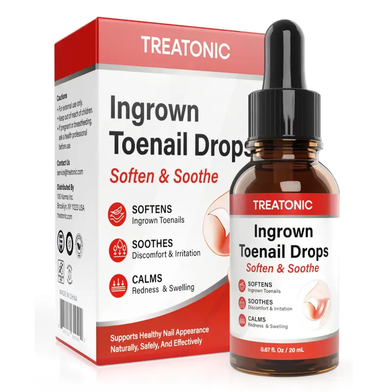 Treatonic Traitement Ongle Incarné – Soulagement et adoucissement avec caps gel silicone pour coupe facile