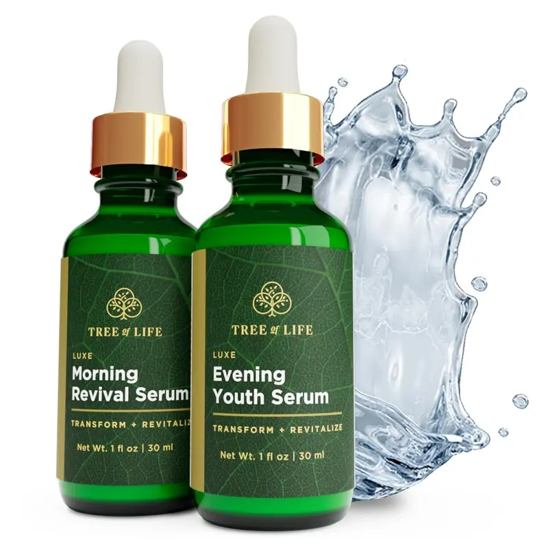 Tree of Life Beauty – Sérum Visage Luxe Duo Matin & Soir | Hydratation pour peaux sèches et sensibles