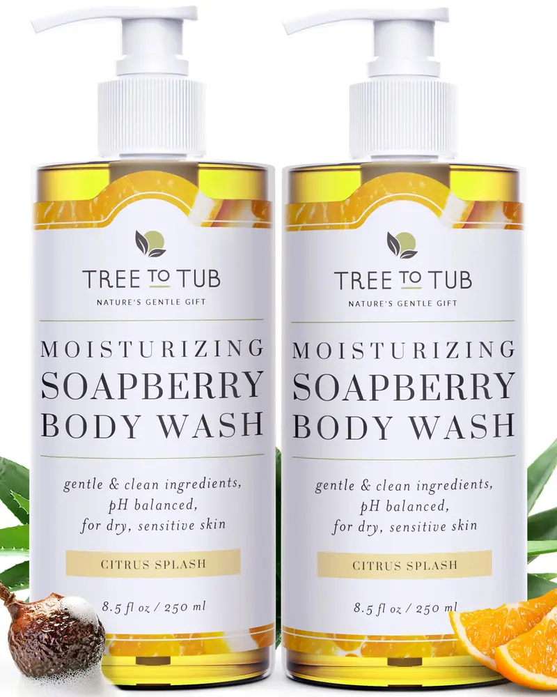 Tree to Tub Gel Douche Citrus – Hydratation douce pour Peau Sèche et Sensible | pH équilibré, Sans Sulfates