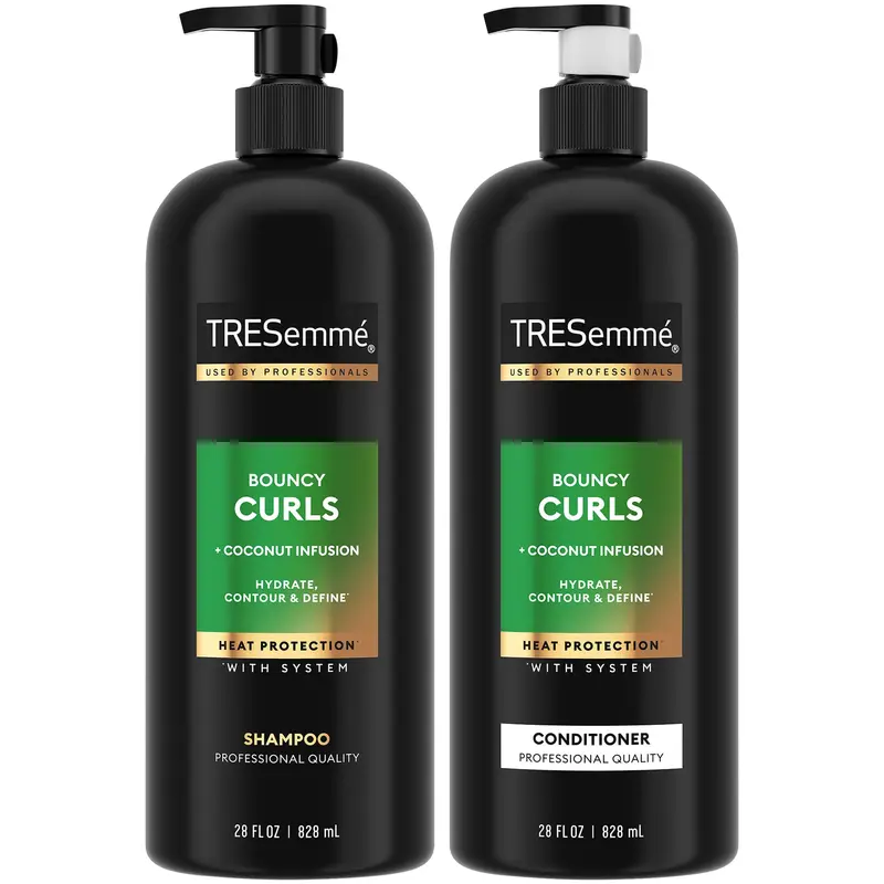 TRESemmé Bouncy Curls – Ensemble Shampoing & Après-Shampoing Hydratants, Boucles Définies, Anti-Frizz, 28 oz chacun