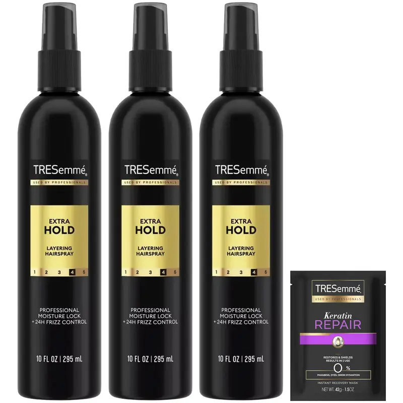 TRESemmé Fixatif Extra Hold Non-Aérosol — Pack de 3 et Masque Réparateur à la Kératine