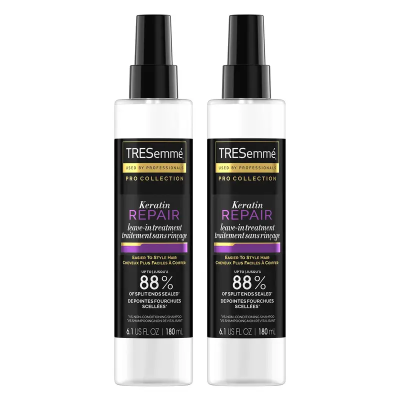 TRESemmé Keratine Repair – Soin Sans Rinçage Pro, 2 × 6,1 oz, Scelle les Pointes Fourchues