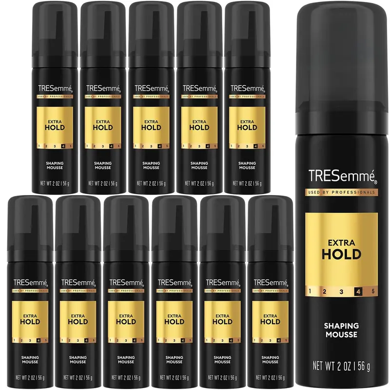 TRESemmé Mousse de Coiffage Extra Hold – Lot voyage 12x2 oz, anti-frizz 24h
