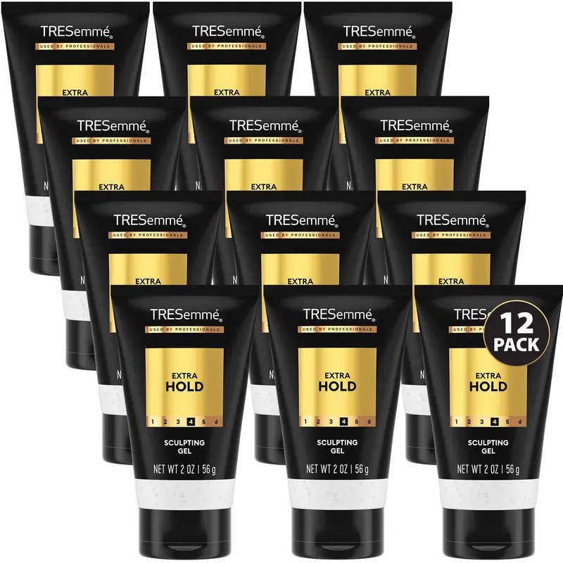 TRESemmé Sculpting Gel – Pack Voyage 12x60 ml, Tenue Extra et Anti-Frizz 24h (Formule Pro)