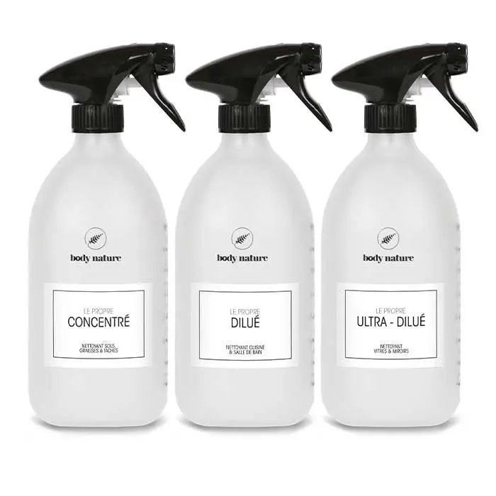 TRIO DE FLACONS SPRAY RECHARGEABLE - Le Propre
