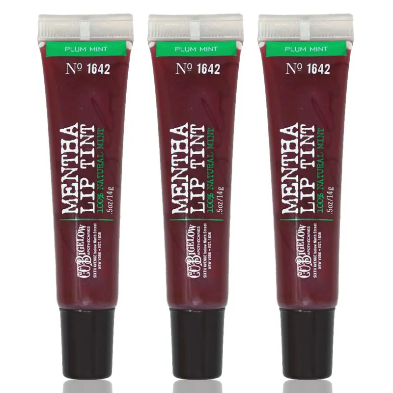 Trio Plum Mentha Teinte à Lèvres de C.O. Bigelow — Pack de 3 teintes prune à la menthe, fini brillant, 0,5 oz chacun