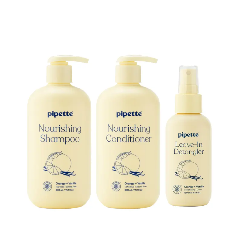 Trio Soin Cheveux Quotidien Pour Enfants Pipette – Shampoing, Après-Shampoing et Démêlant Sans Larmes