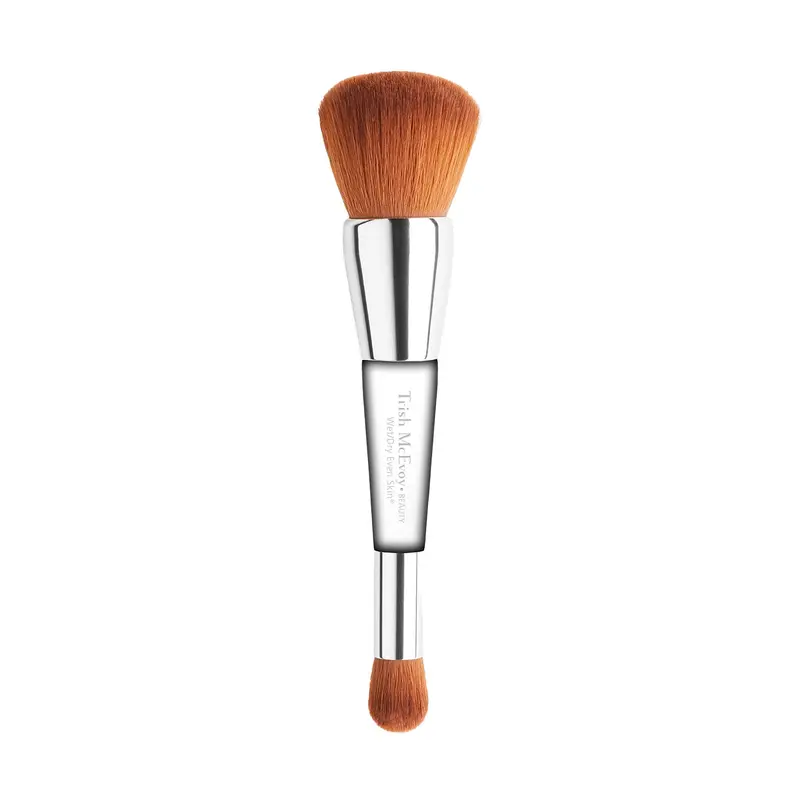Trish McEvoy Brush 1 EVEN SKIN® Wet/Dry Face Perfector – Brosse 2 en 1 pour visage et yeux
