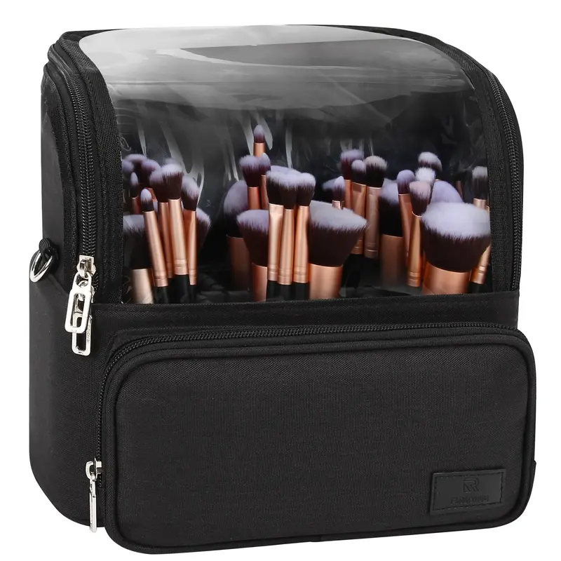 Trousse à pinceaux TANTO – Organisateur Maquillage Extra Large Étanche et Pliable (01A Noire)