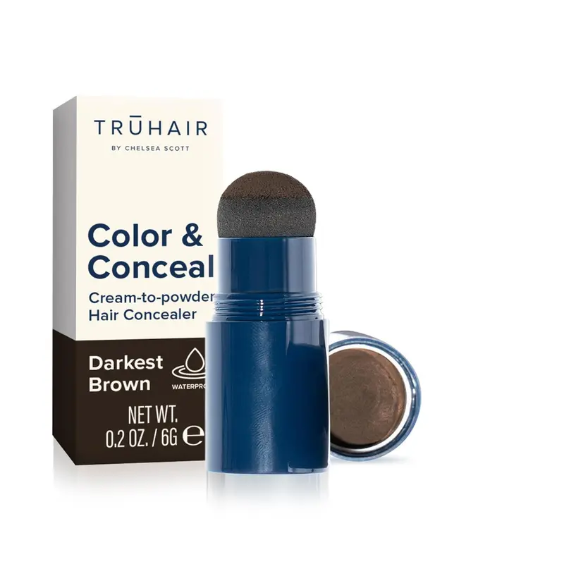 TRUHAIR Color & Conceal – Correcteur de racines résistant à l'eau et couvrant les gris – 11 teintes disponibles (Brun très foncé)