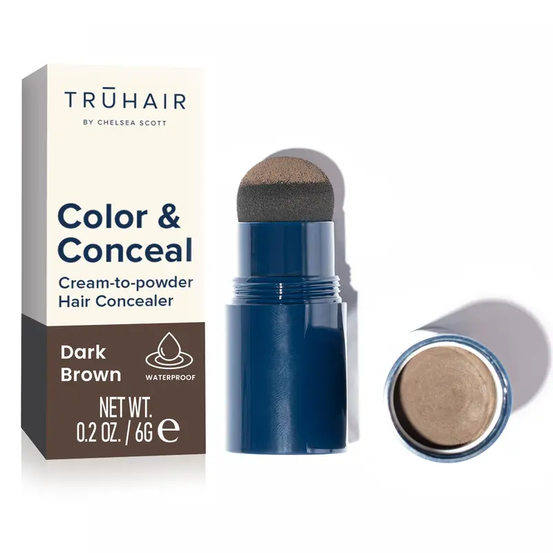 TRUHAIR Couleur et Camouflage – Correcteur de racines étanche, couvre les gris et la ligne frontale – 11 teintes (Brun Foncé)