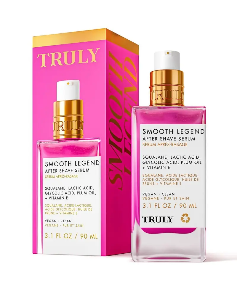 Truly Beauty Smooth Legend Sérum Après-Rasage — Réduit les bosses, KP et peau fraise | Hydratant léger avec peptides, hyaluronique et aloe | Lisse et apaise la peau (90 ml / 3,1 fl oz)