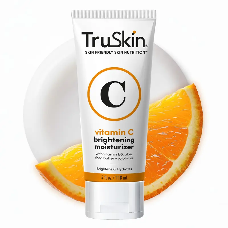 TruSkin Crème Visage Vitamine C – Éclat et Hydratation Quotidienne avec Vitamine E, B5, Jojoba et Thé Vert – 118 ml