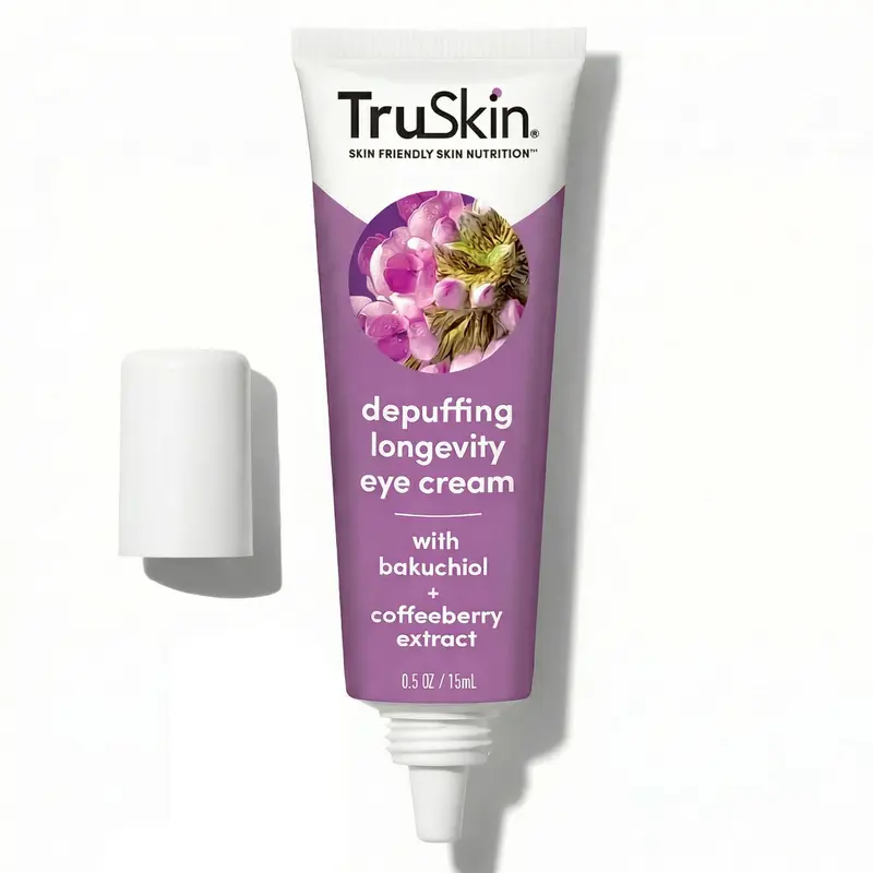 TruSkin Longevity Crème Contour des Yeux – Caféine, Bakuchiol, Lingonberry & Café Vert, Alternative Douce au Rétinol, 15 ml