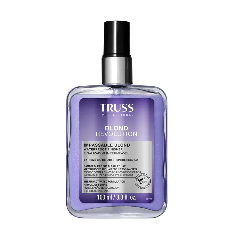 TRUSS Blond Revolution – Spray protecteur anti-frizz imperméable pour cheveux blonds (97 ml)