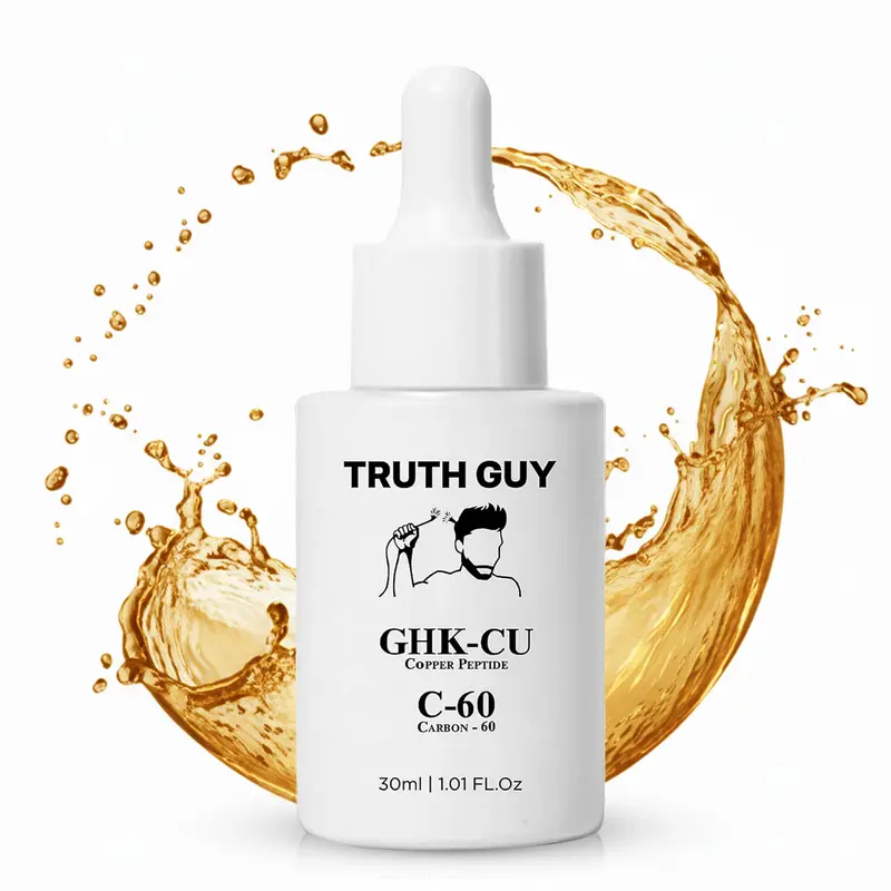 Truth Guy GHK-CU Sérum Cuivre Anti-Âge – Peau et Cheveux, Carbon-60 – 1 mois | Science Backed Naturals
